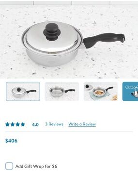 Cutco 5 ply Stainless Steel Saucepan with Lid and Black Handle